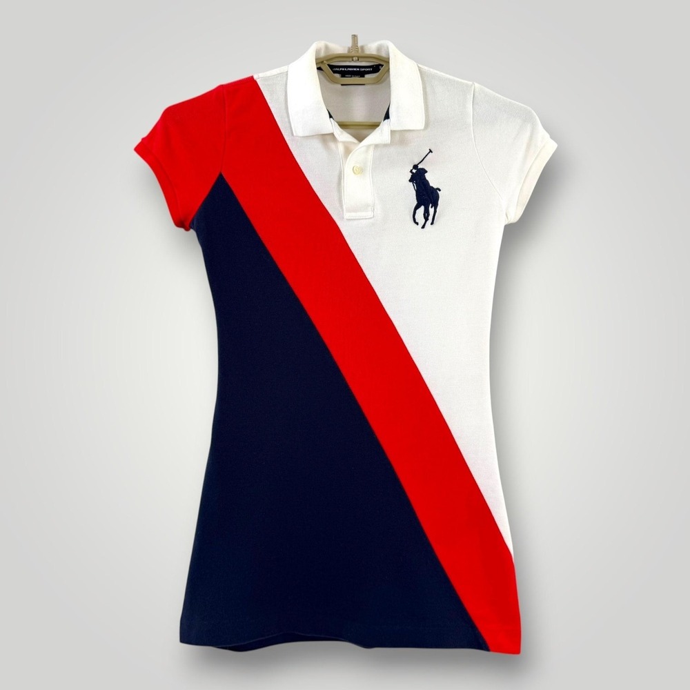 Ralph Lauren Sport Womens S Colorblock Big Pony Polo Tunic Peru